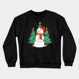 Happy Snowman In Happy Christmas Day Crewneck Sweatshirt